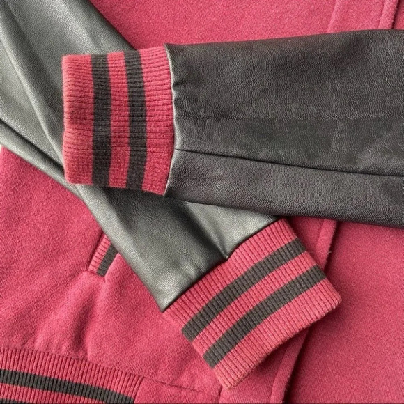 Guess  Faux Leather Sleeve Baseball Jacket - Picture 7 of 15